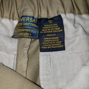 Khaki pleated front universal uniform shorts